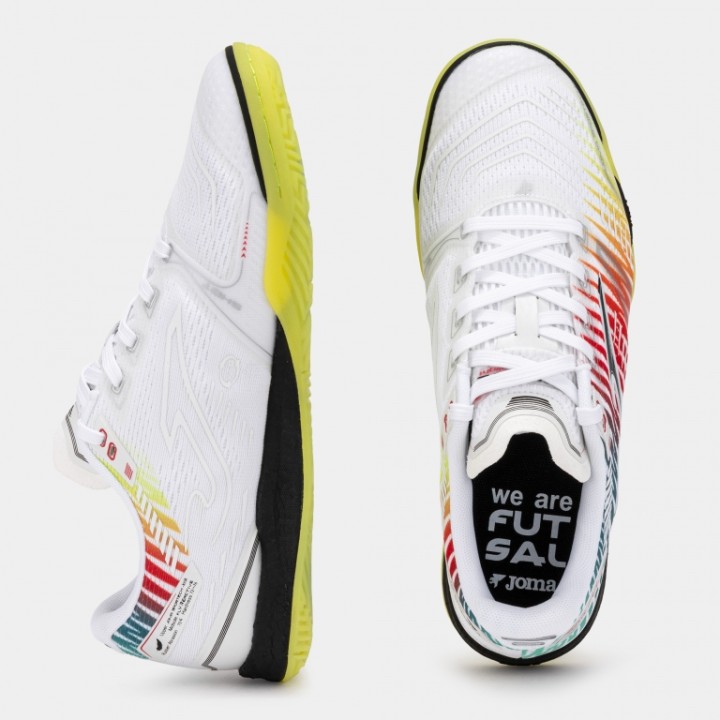 Zapatilla Fútbol Sala Hombre Joma Skilful 2576 Blanco Amarillo Indoor