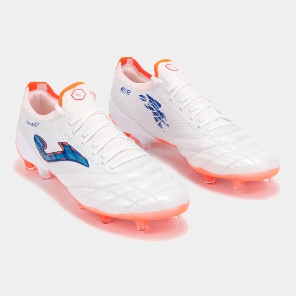 Zapatillas de Fútbol Césped Natural Hombre Joma Toledo 2602 Blanco