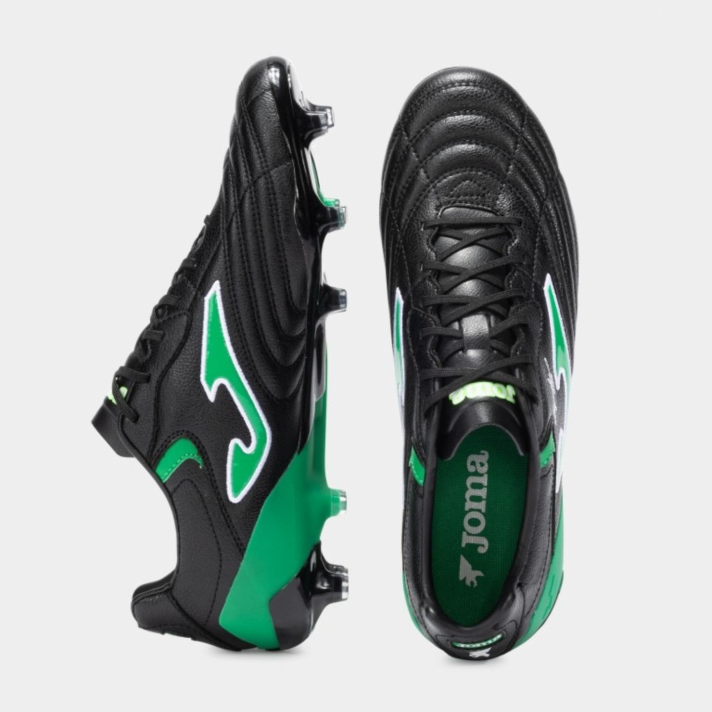 Zapatillas de Fútbol Césped Natural Hombre Joma Aguila Cup 2501 Negro Verde