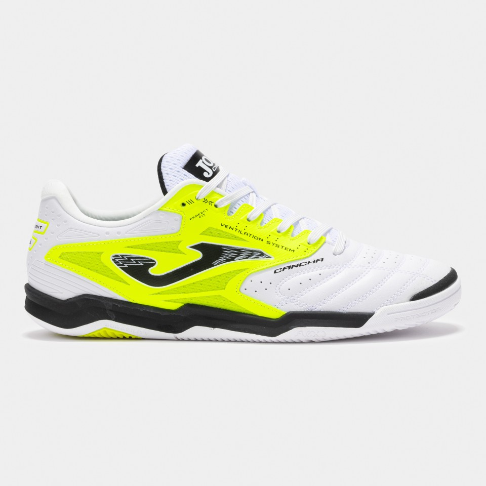Zapatillas de Fútbol Sala Hombre Joma Cancha 2532 Blanco Amarillo Flexible