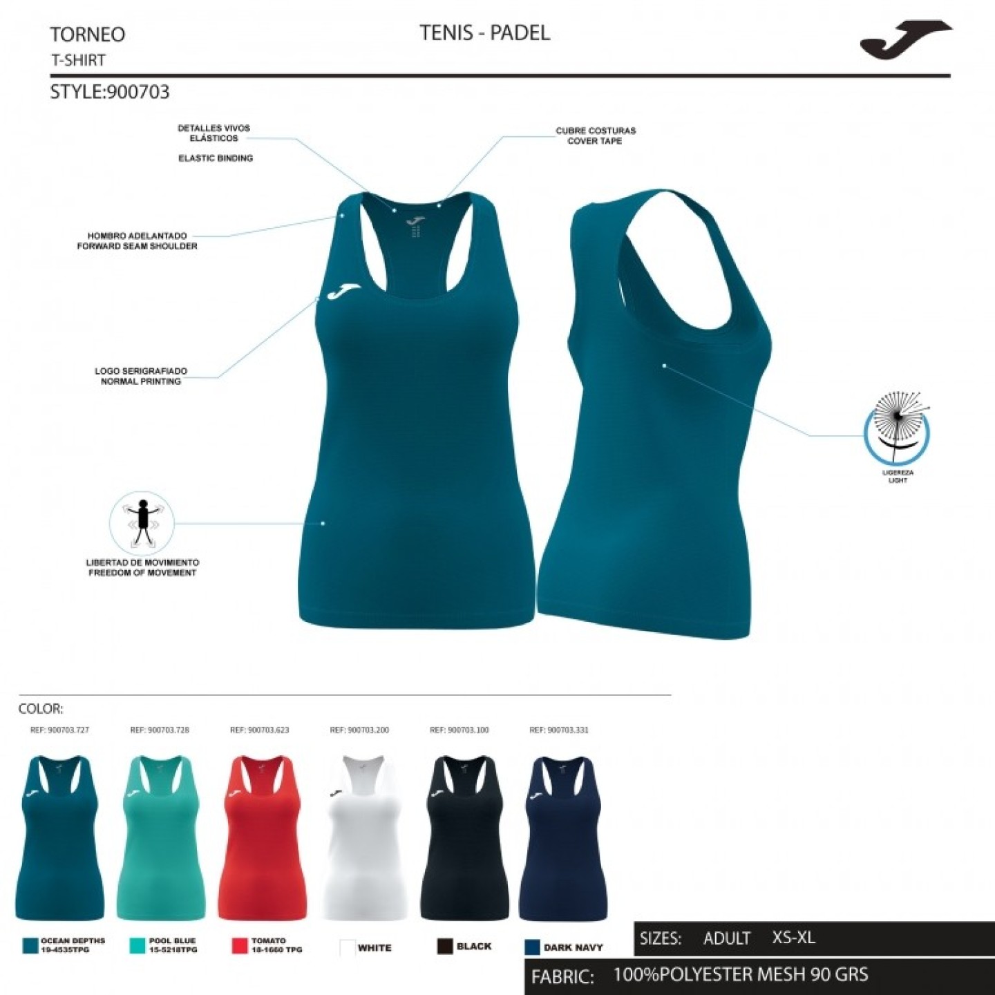 Camiseta S/M Running Mujer Joma Siena II 900703 Transpirable
