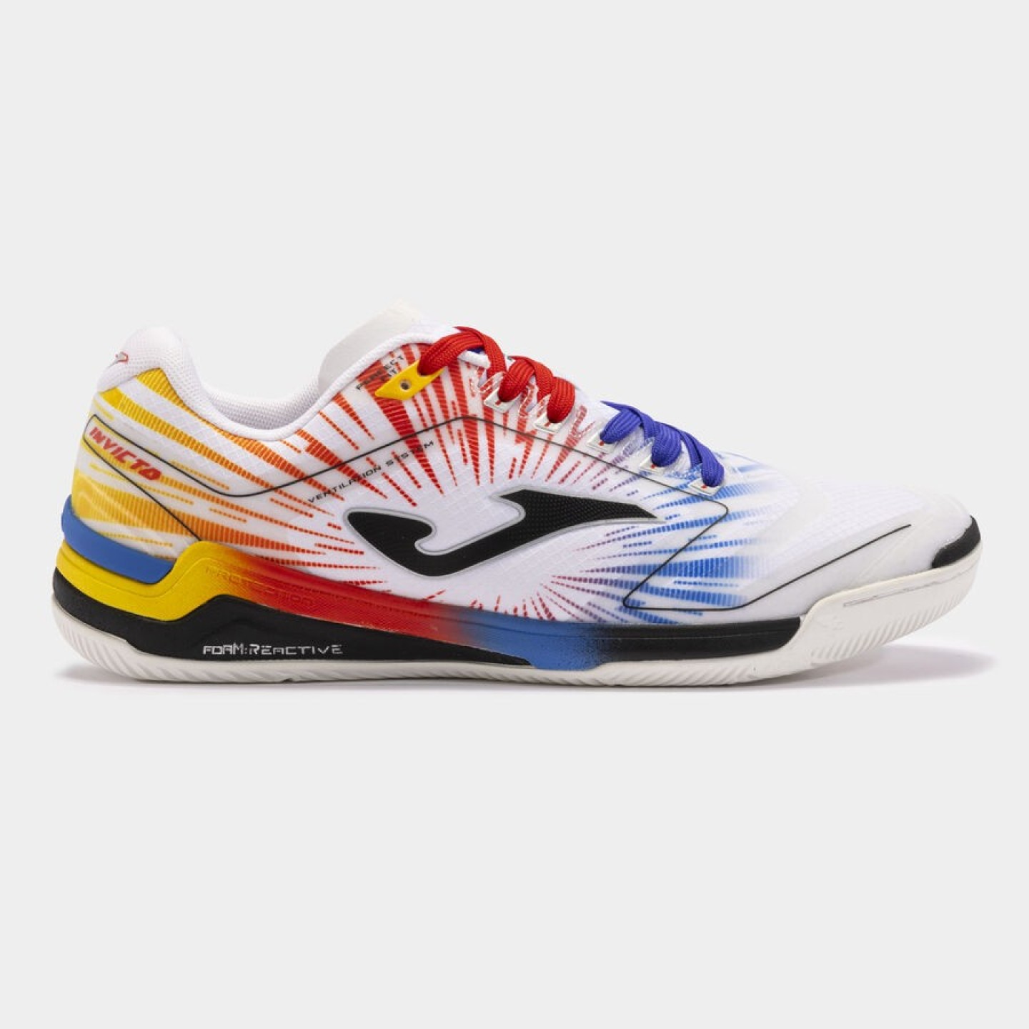 Zapatilla Fútbol Sala Adulto Joma Invicto 2476 Blanco Rojo Resistente