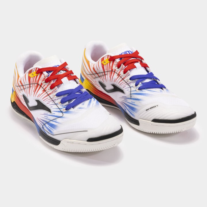 Zapatilla Fútbol Sala Adulto Joma Invicto 2476 Blanco Rojo Resistente