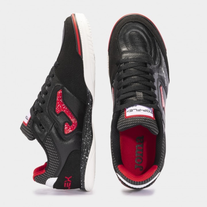 Zapatilla Fútbol Sala Adulto Joma Top Flex 2401 Negro Rojo Flexible