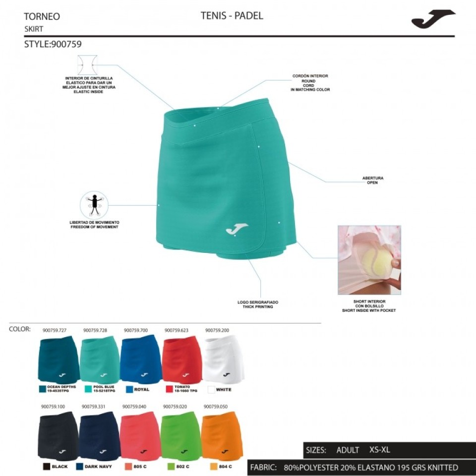 Falda Mujer Joma Open II 900759