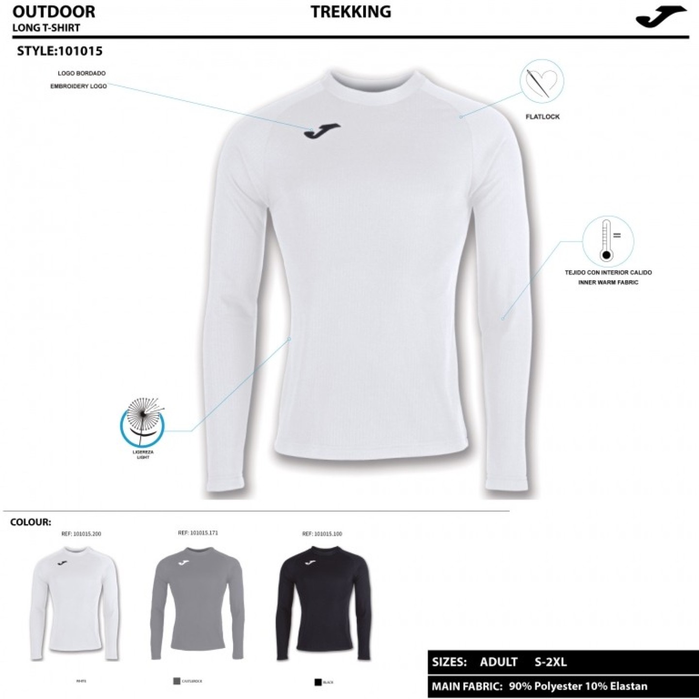 Camiseta M/L Hombre Joma Brama Fleece 101015 Ligera